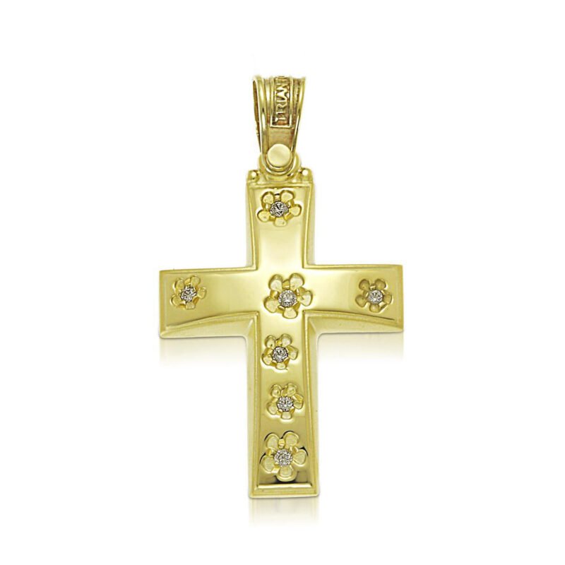 Christening Cross Girl Yellow Gold K14