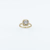 K14 yellow gold rosette ring with zircon