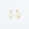 Earrings Yellow Gold Drop K14 with Zircon