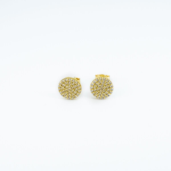 Earrings Yellow Gold K14 with Zircon