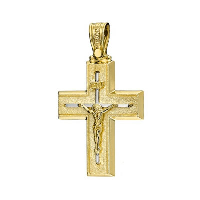 Christening Cross Boy Yellow Gold K14